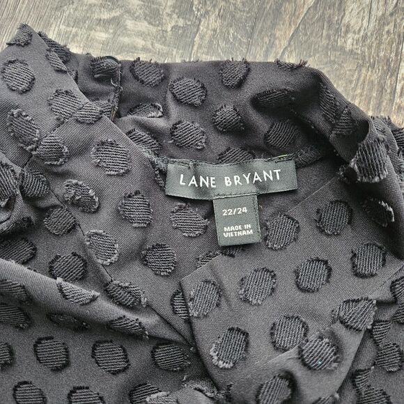 Lane Bryant Mock Neck Polka Dot Blouse - Picture 4 of 4